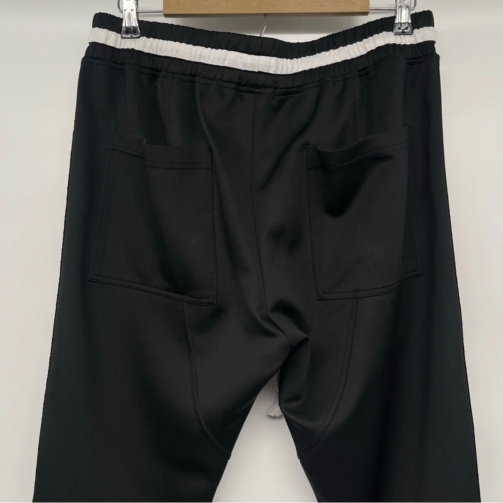 Karter Collection Track Pants Men's XL Black with Red Side Stripes Ankle Zippers - Picture 8 of 12